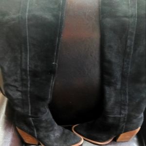 Gianni Bini black suede over the knee boot size 10